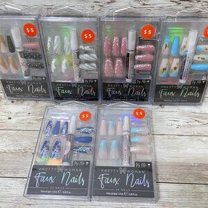 6 Different Beautiful Designs Sets of Pretty Woman Faux Nails Glue On